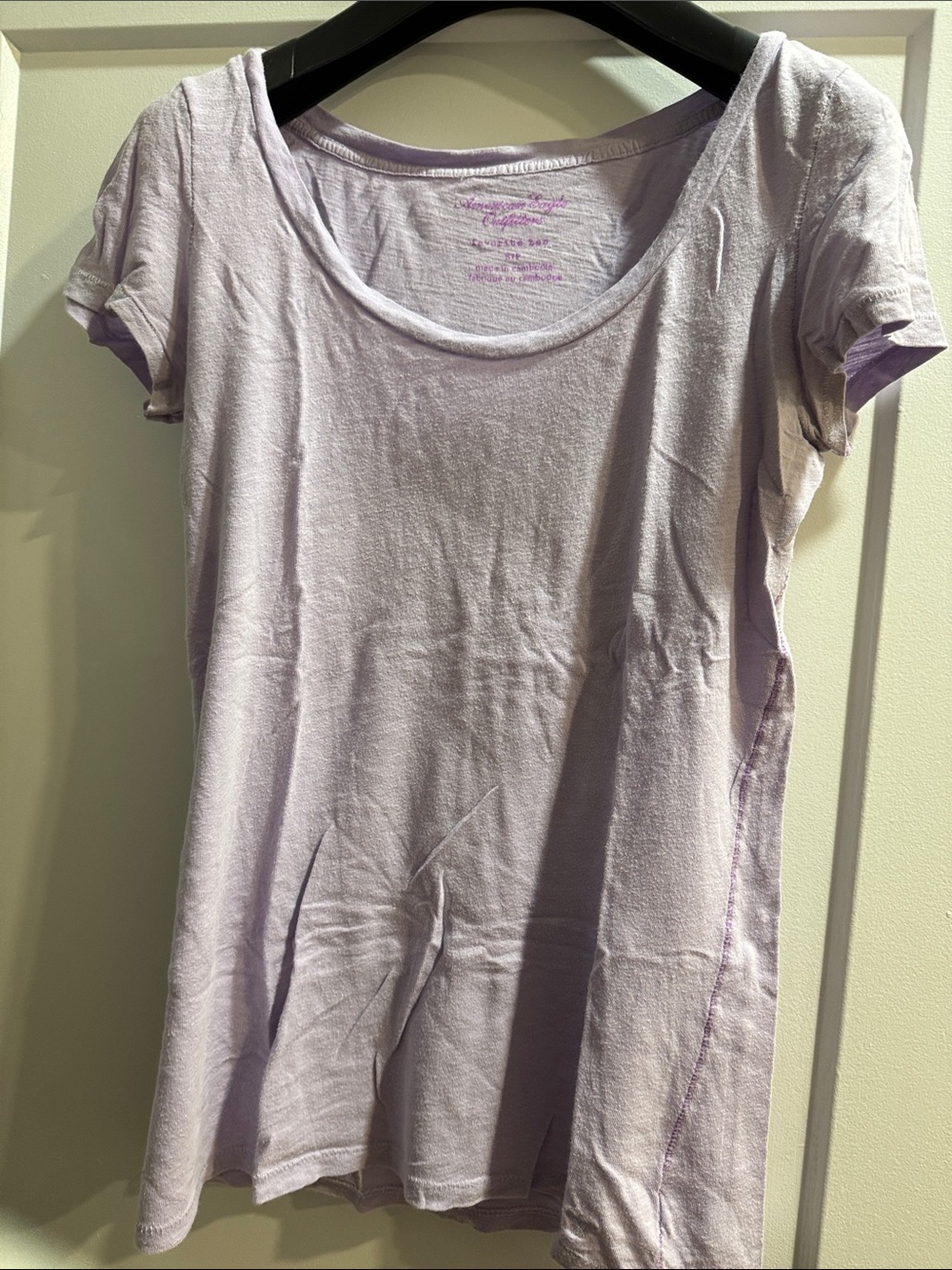 American Eagle Outfitters Light Lavender Scoop Neck Tee